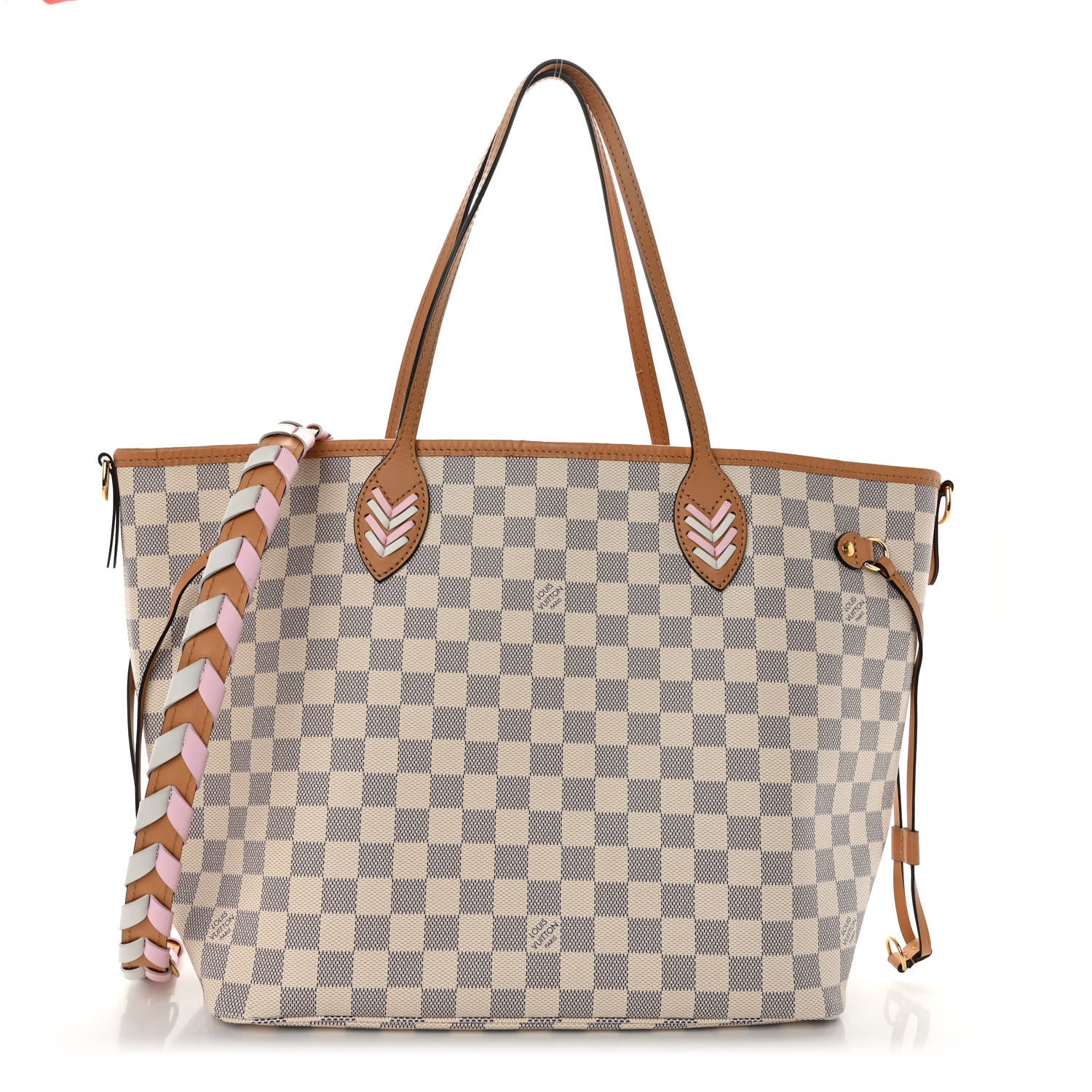 Louis Vuitton Damier Azur Braided Neverfull MM Orange 1 of 9