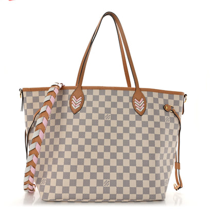 Louis Vuitton Damier Azur Braided Neverfull MM Orange 1 of 9