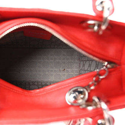 Christian Dior Lambskin Cannage Medium Lady Dior Red 5 of 10