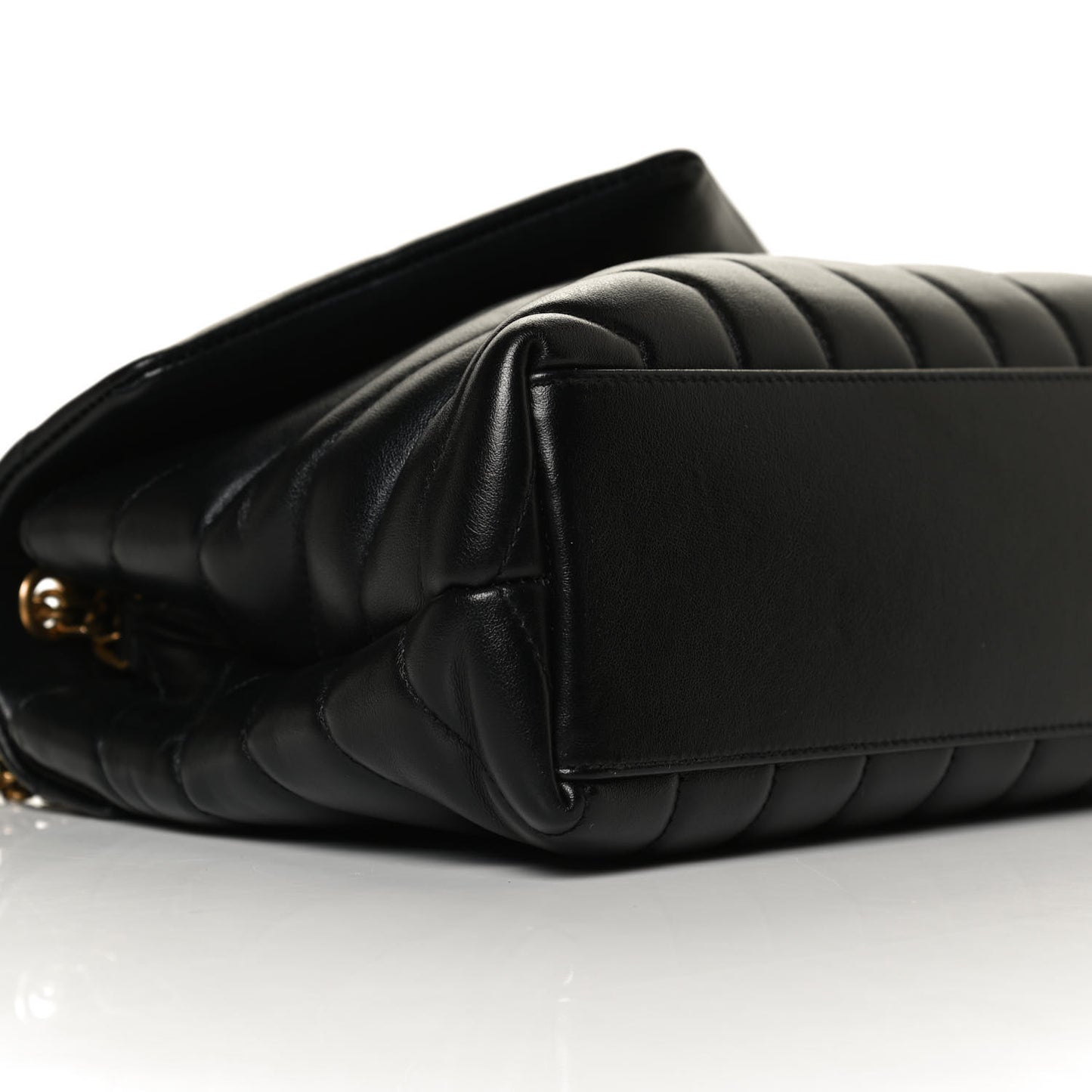 Calfskin Y Quilted Monogram Small Loulou Chain Satchel Black