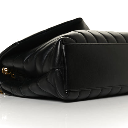 Saint Laurent Calfskin Y Quilted Monogram Small Loulou Chain Satchel Black 8 of 11