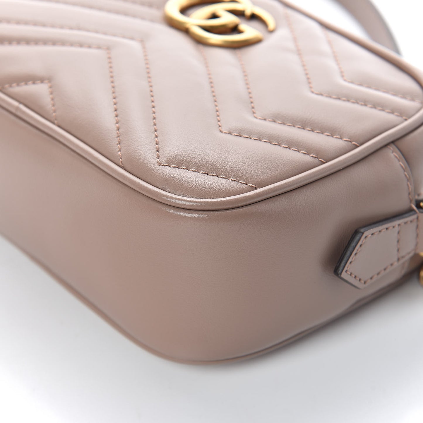 Calfskin Matelasse Mini GG Marmont Chain Shoulder Bag Porcelain Rose