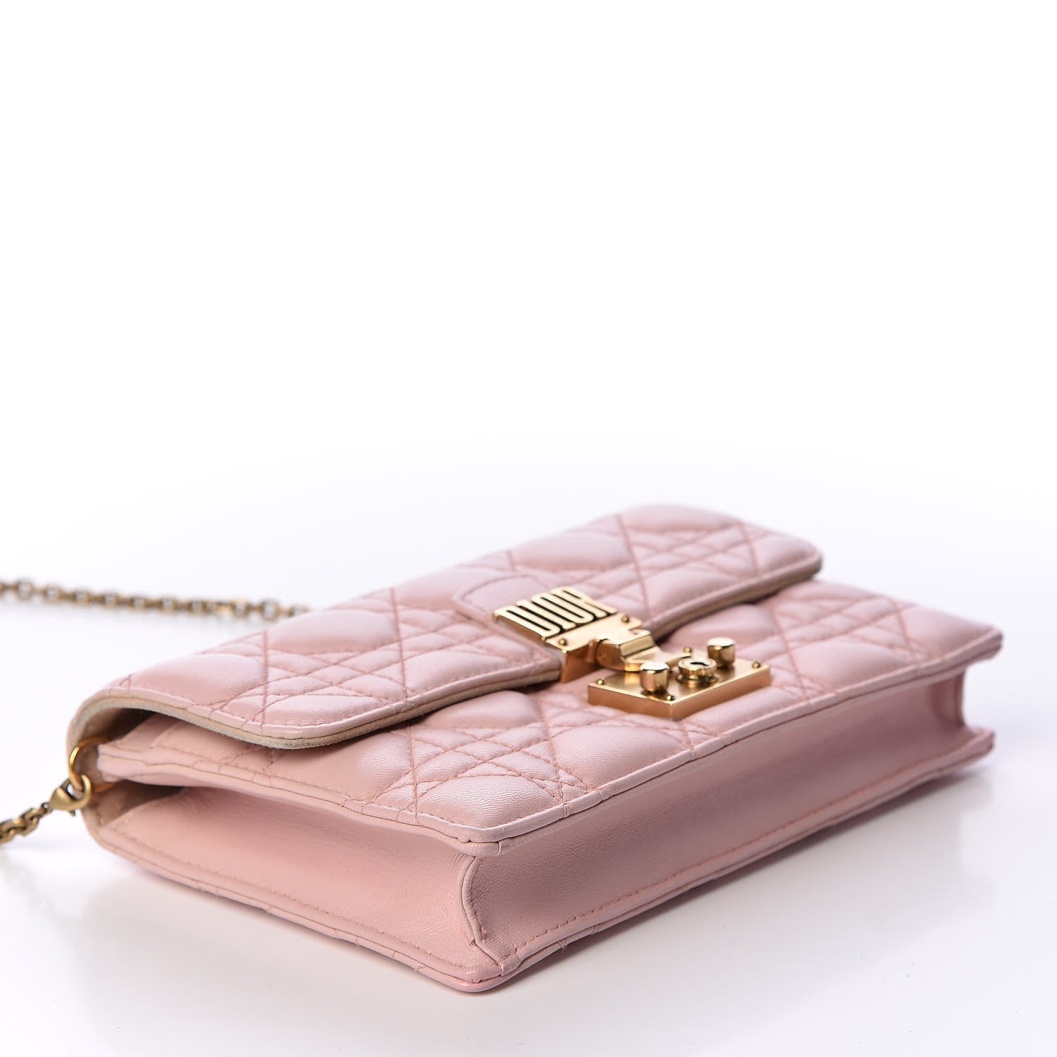 Christian Dior Lambskin Cannage Dioraddict Wallet On Chain Clutch Rose Poudre 3 of 8