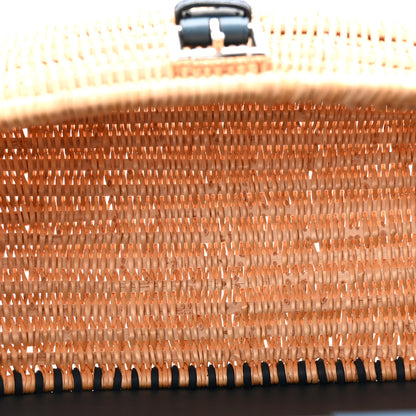 Hermes Swift Wicker Picnic Fishing Bag Bleu de Prusse 5 of 9