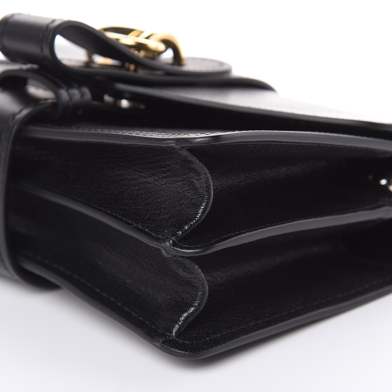 Chloe Shiny Goatskin Calfskin Aby Chain Shoulder Bag Black 8 of 9