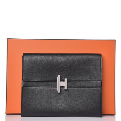 Hermes Chevre Mysore Cinhetic Clutch Black 9 of 9