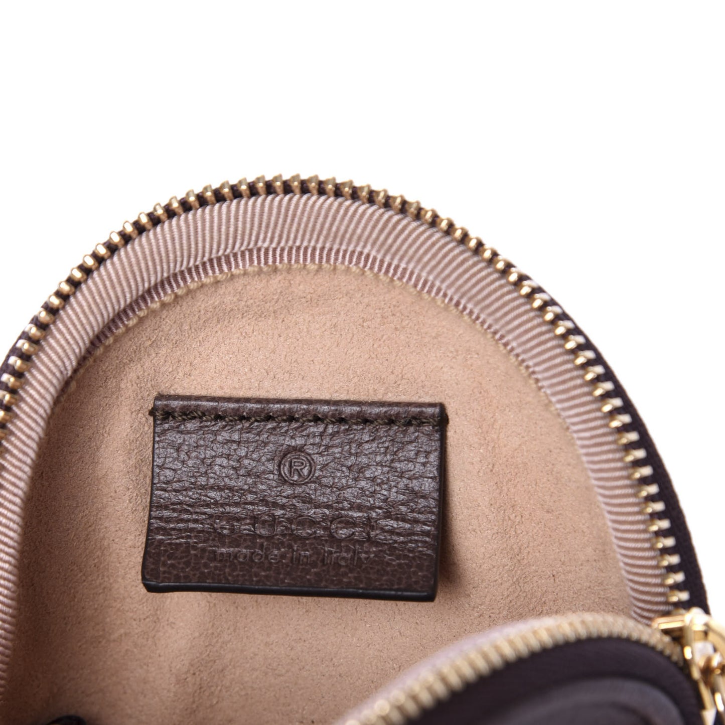 GG Supreme Monogram Web Ophidia Round Coin Purse Beige New Acero