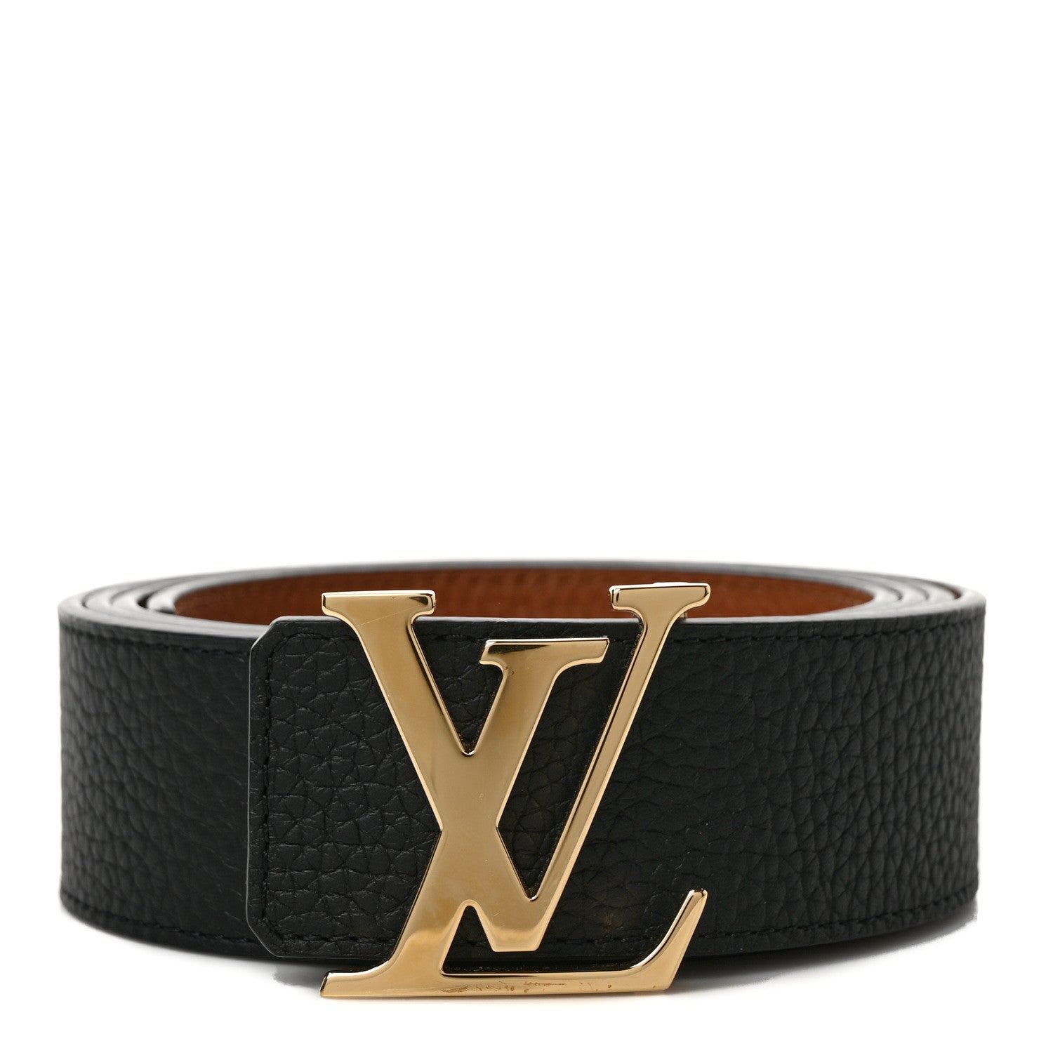 Louis Vuitton Taurillon Calfskin 30mm LV Initiales Reversible Belt 120 48 Black 1 of 4