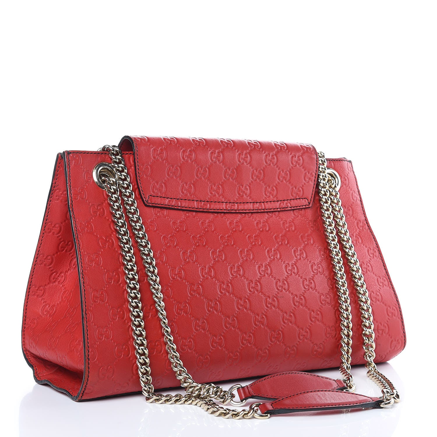 Gucci Guccissima Large Emily Chain Shoulder Bag Red 3 of 20