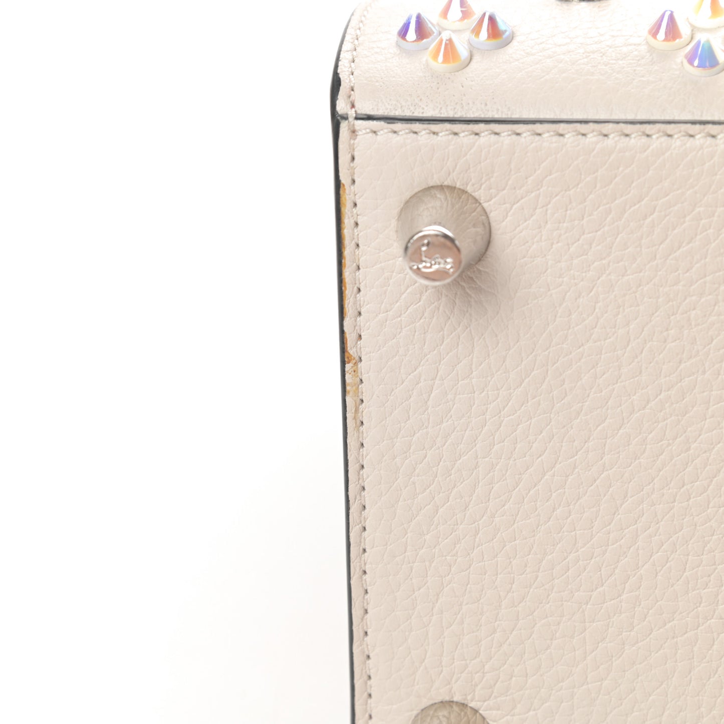 Calfskin Spikes Loubinthesky Medium Paloma Ivory