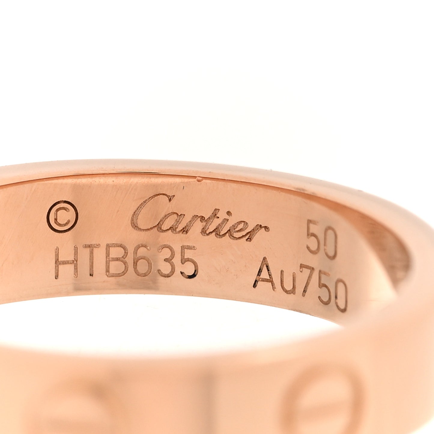 18K Pink Gold Diamond 4mm LOVE Wedding Band Ring 50 5.25