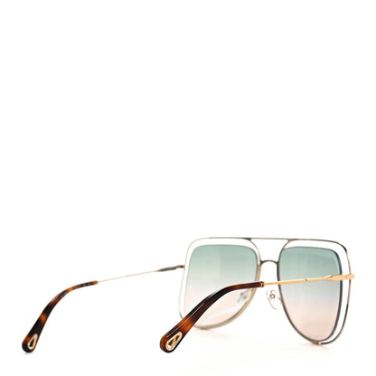 Chloe Poppy Aviator Sunglasses CE 130S Gold Havana 4 of 7