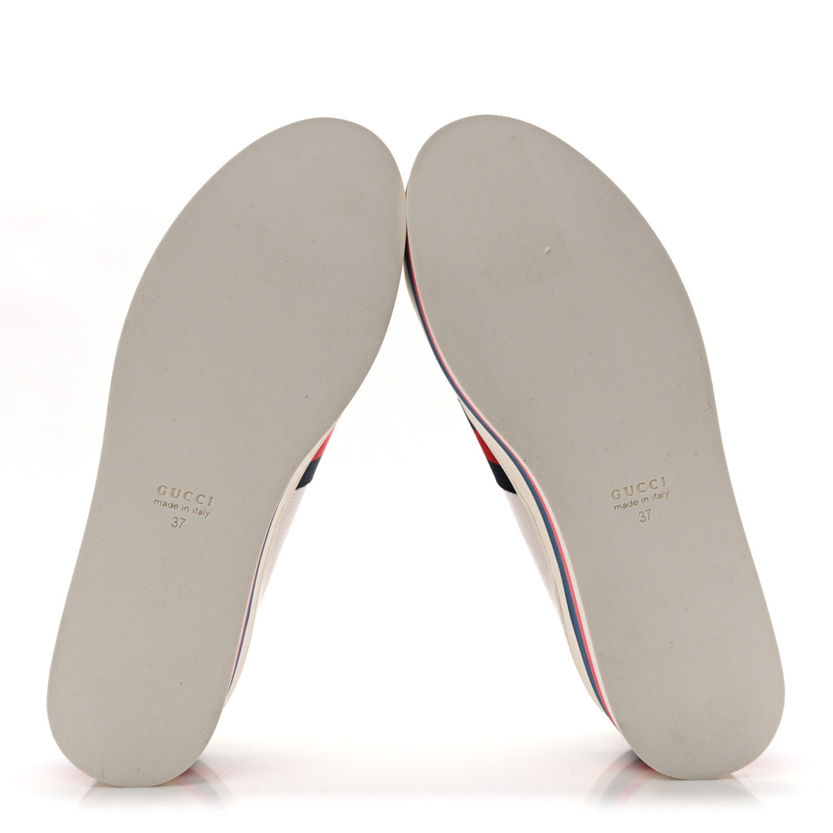Gucci Ultralight Plume Calfskin Web Womens Ace Platform Sneakers 37 White 8 of 11