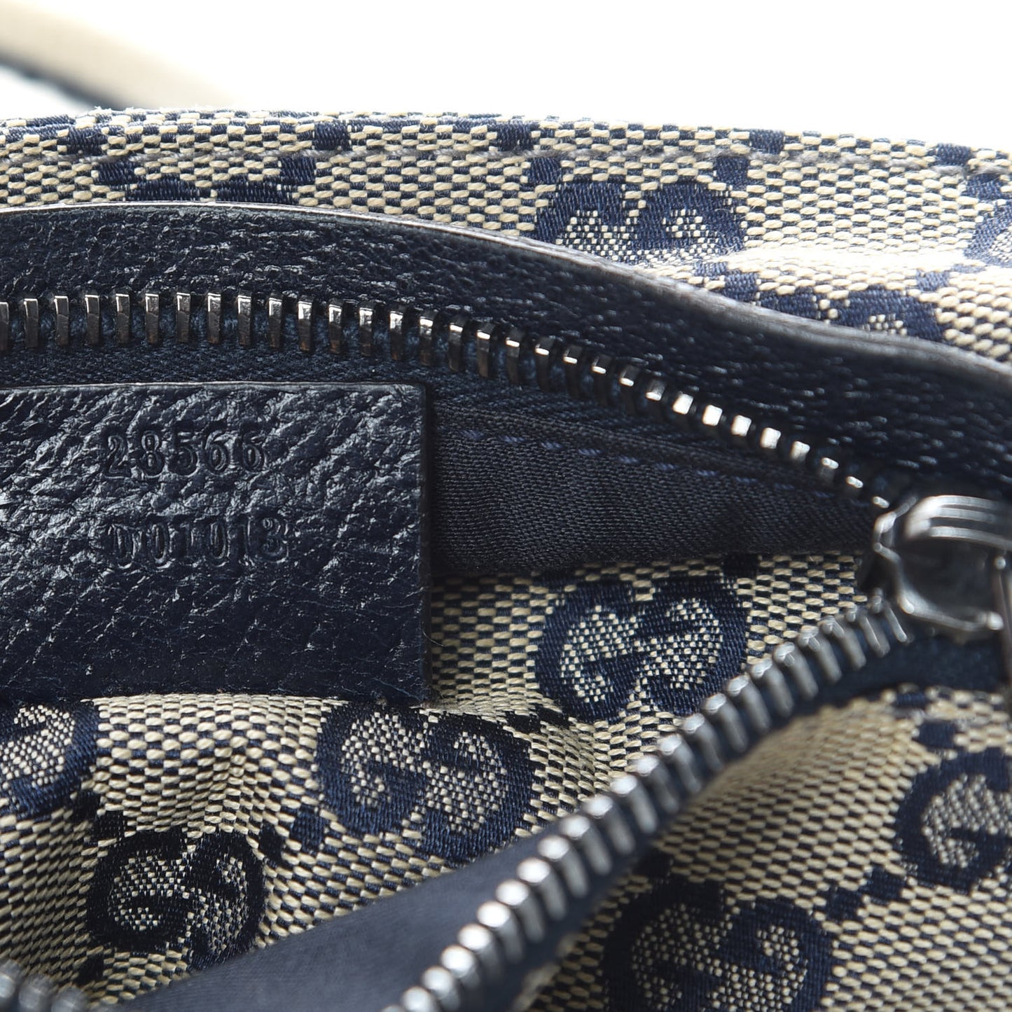 GG Monogram Web Double Pocket Belt Bag Navy