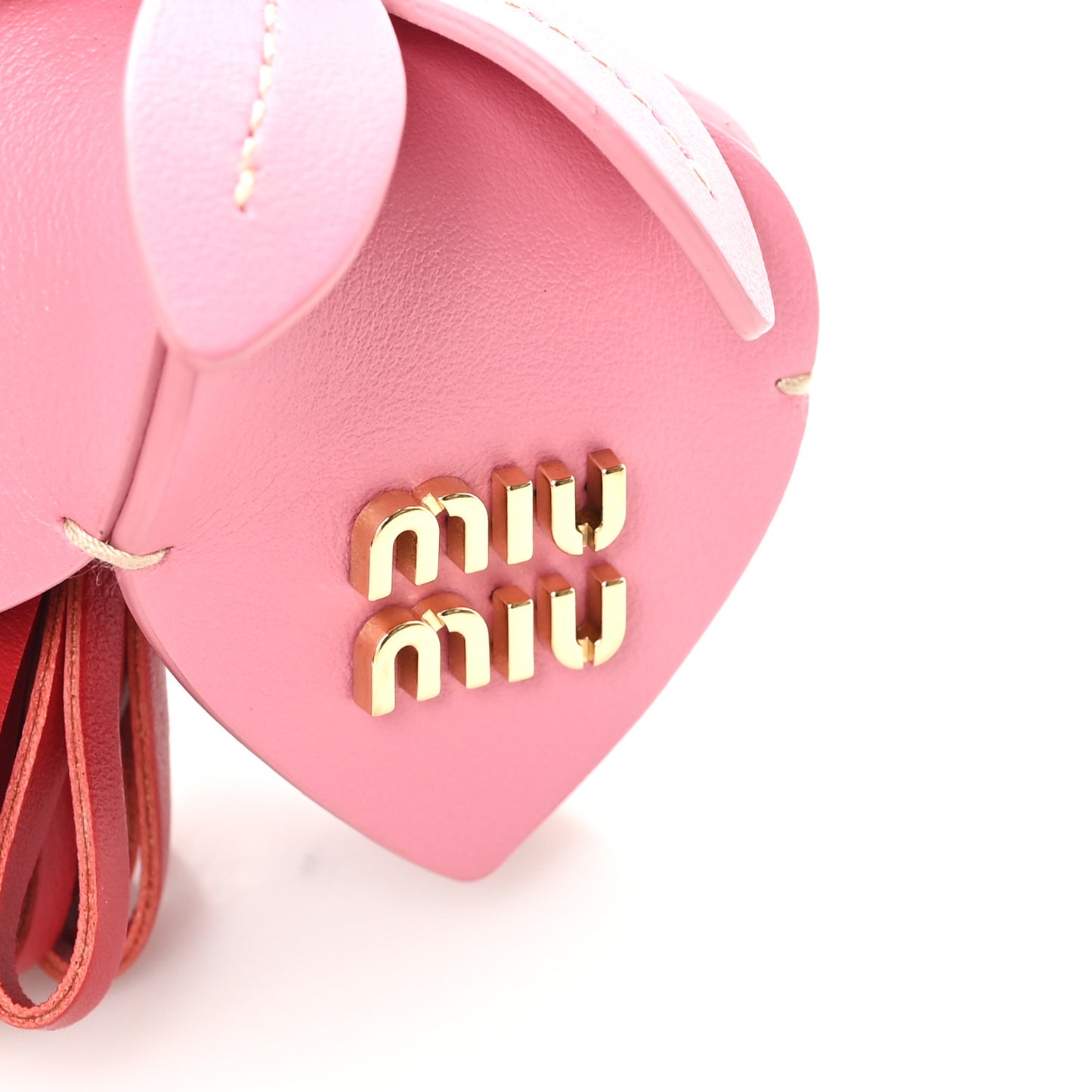 Calfskin Trick Bag Charm Pink Red