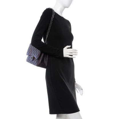 Chanel Caviar Quilted Jumbo Double Flap Dark Purple 3 of 9