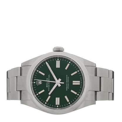 Rolex Stainless Steel 41mm Oyster Perpetual Watch Green 134300 2 of 5