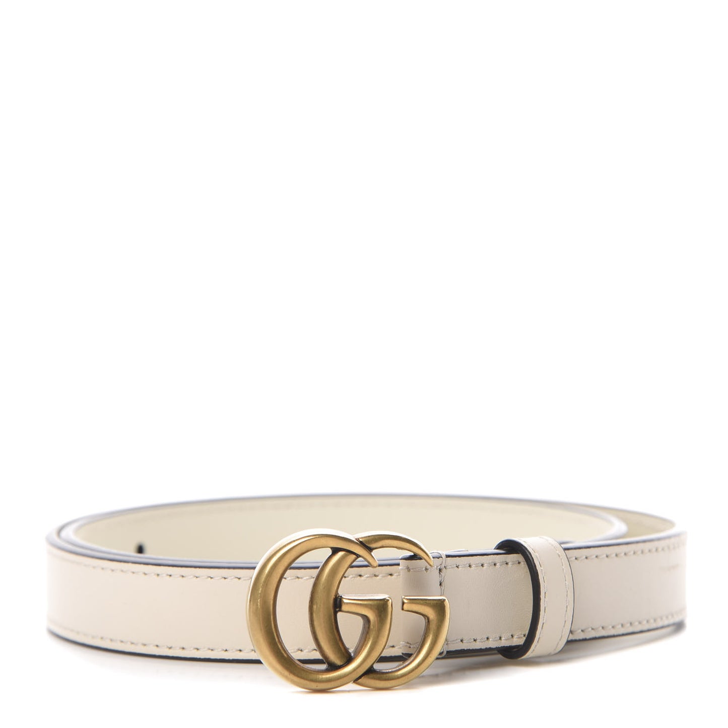 Calfskin Double G 20mm Belt 75 30 Mystic White