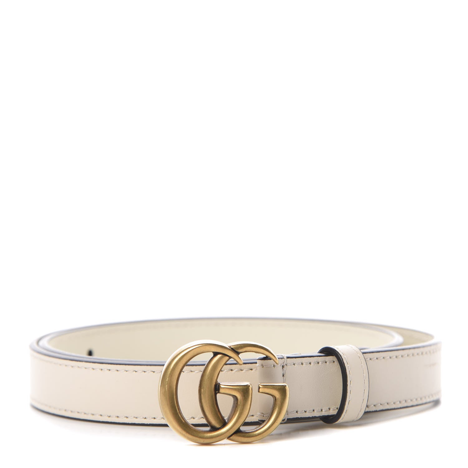 Gucci Calfskin Double G 20mm Belt 75 30 Mystic White 1 of 6