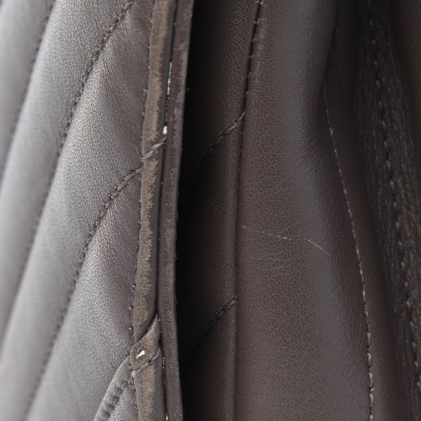 Calfskin Chevron Quilted Small Statement Flap Khaki