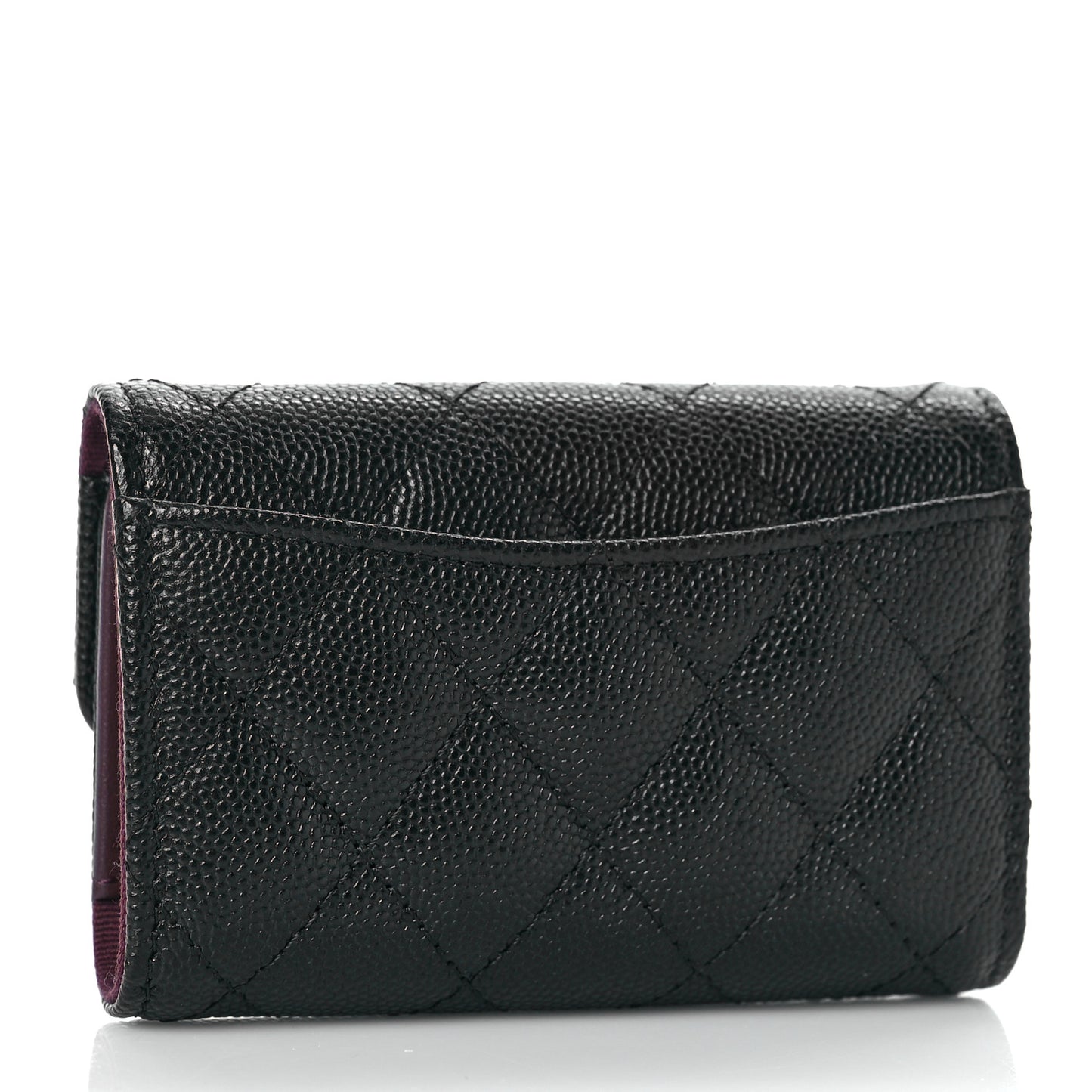 Caviar Quilted Classic 4 Key Holder Wallet Black