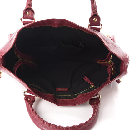 Balenciaga Chevre Gold Metallic Edge Hardware City Rouge Grenat 5 of 11