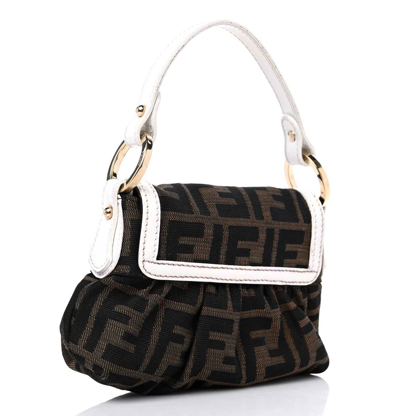 Zucca Cuoio Lucido Mini Chef Shoulder Bag Tobacco White