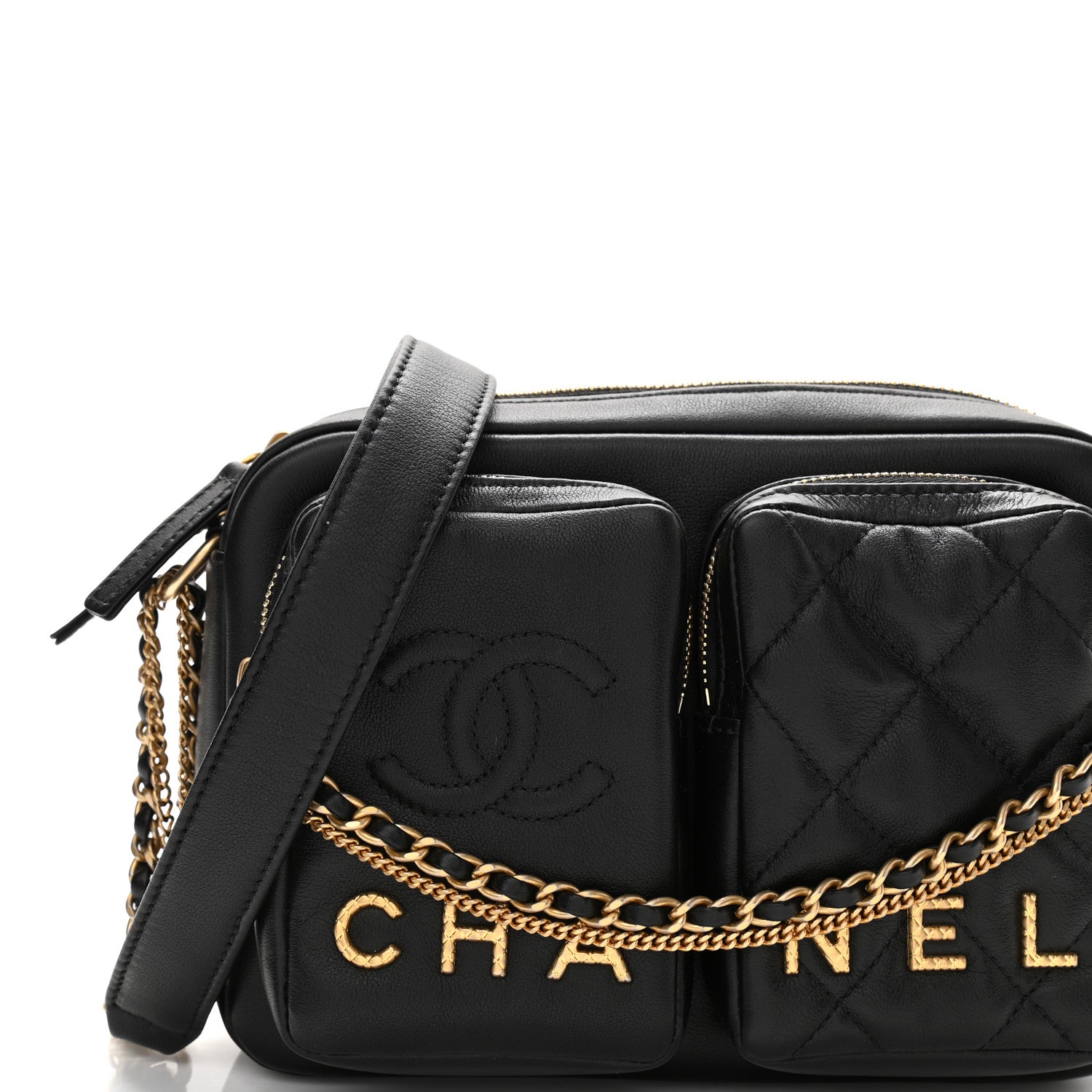 Chanel Calfskin Quilted Small Camera Case Black 8 of 11