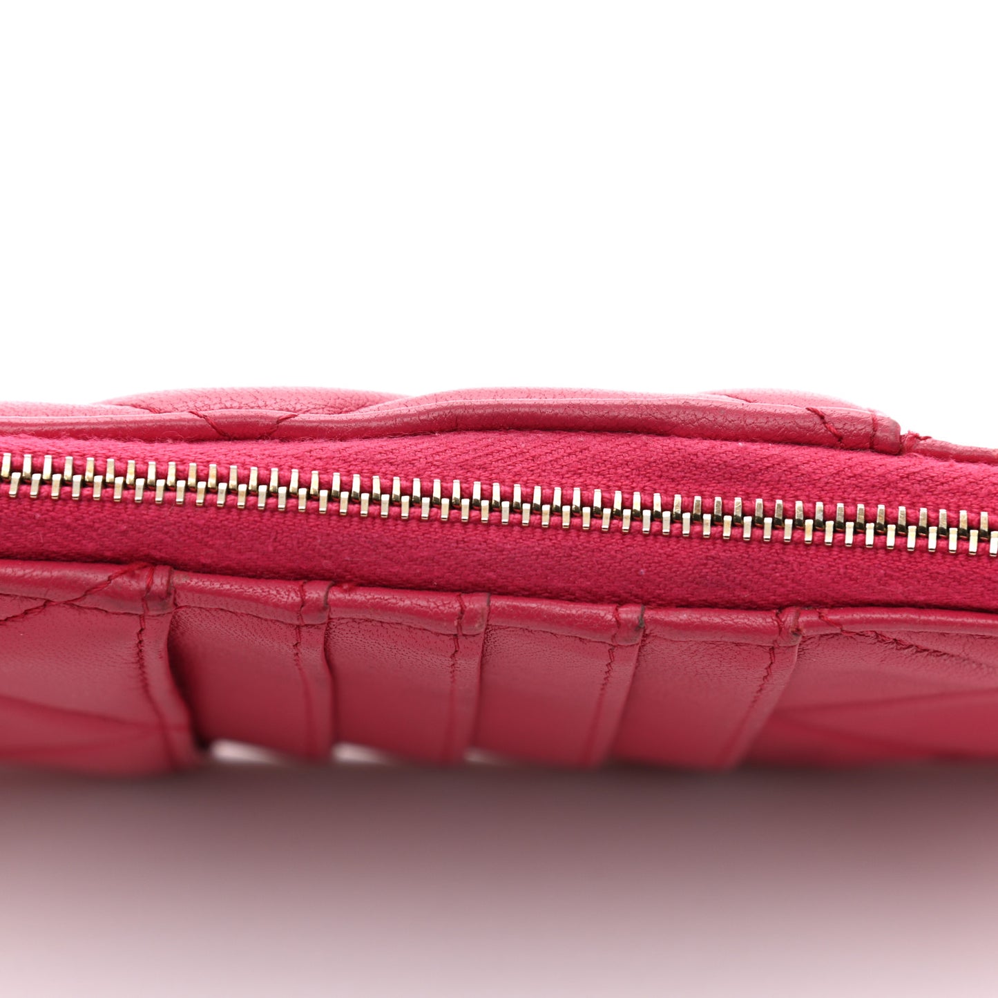 Shiny Goatskin Quilted Chanel 19 Phone and Card Holder Dark Pink