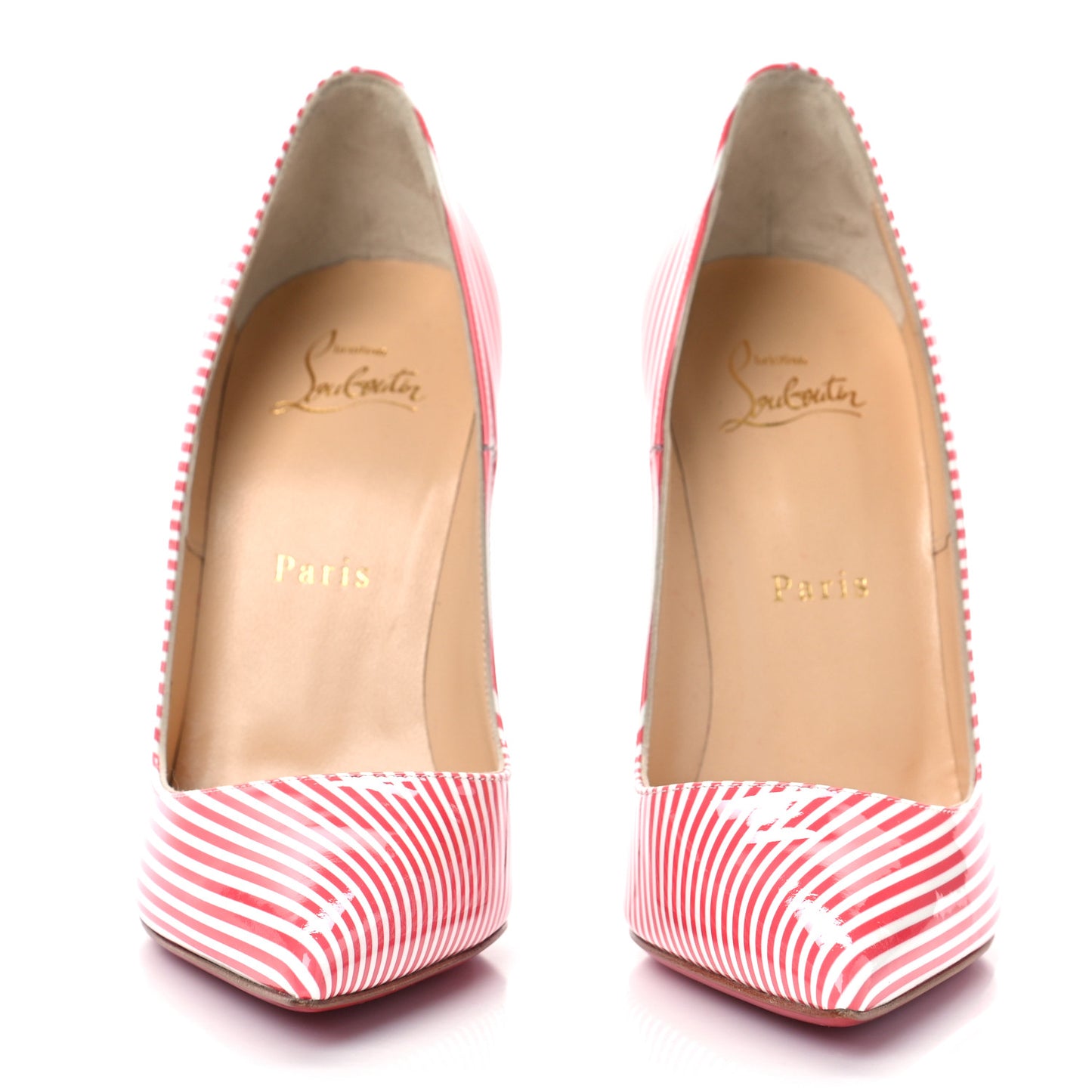 Patent Stripes Kate 120 Pumps 38 Smoothie White