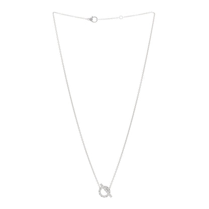 Hermes 18K White Gold Diamond Finesse Pendant Necklace 3 of 5