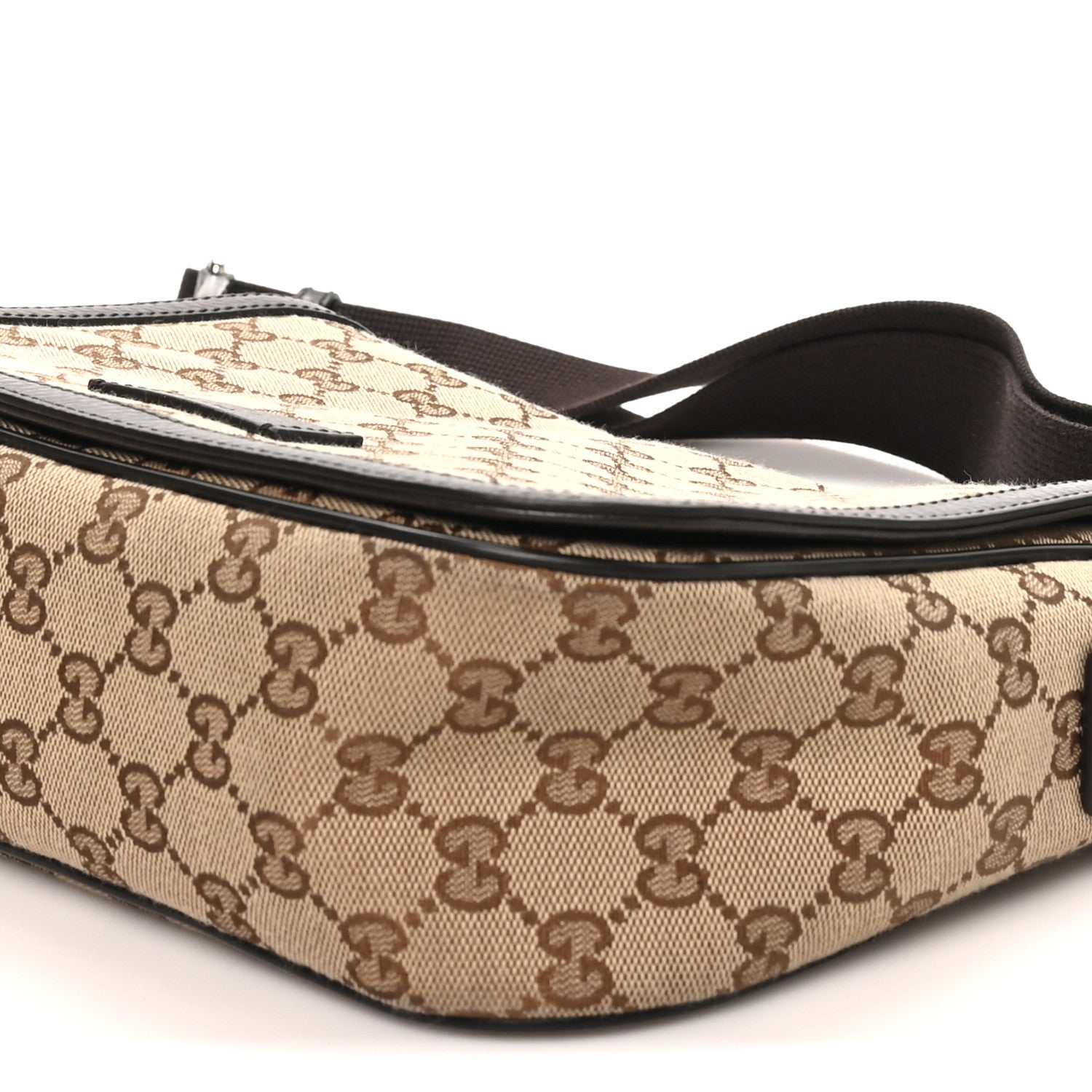 Gucci Monogram Flap Messenger Bag Beige Dark Brown 10 of 11