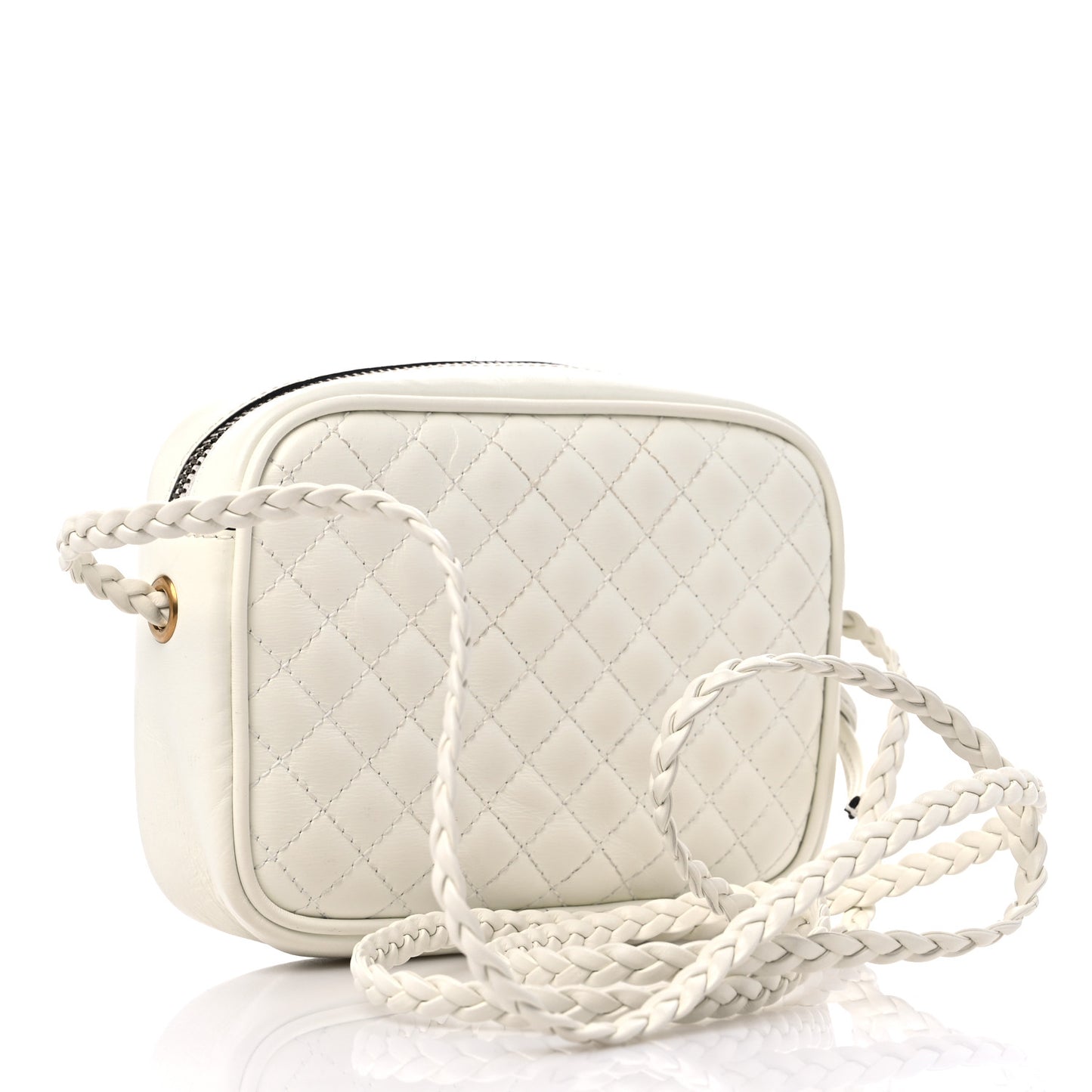 Calfskin Web Trapuntata Mini Shoulder Bag Off White