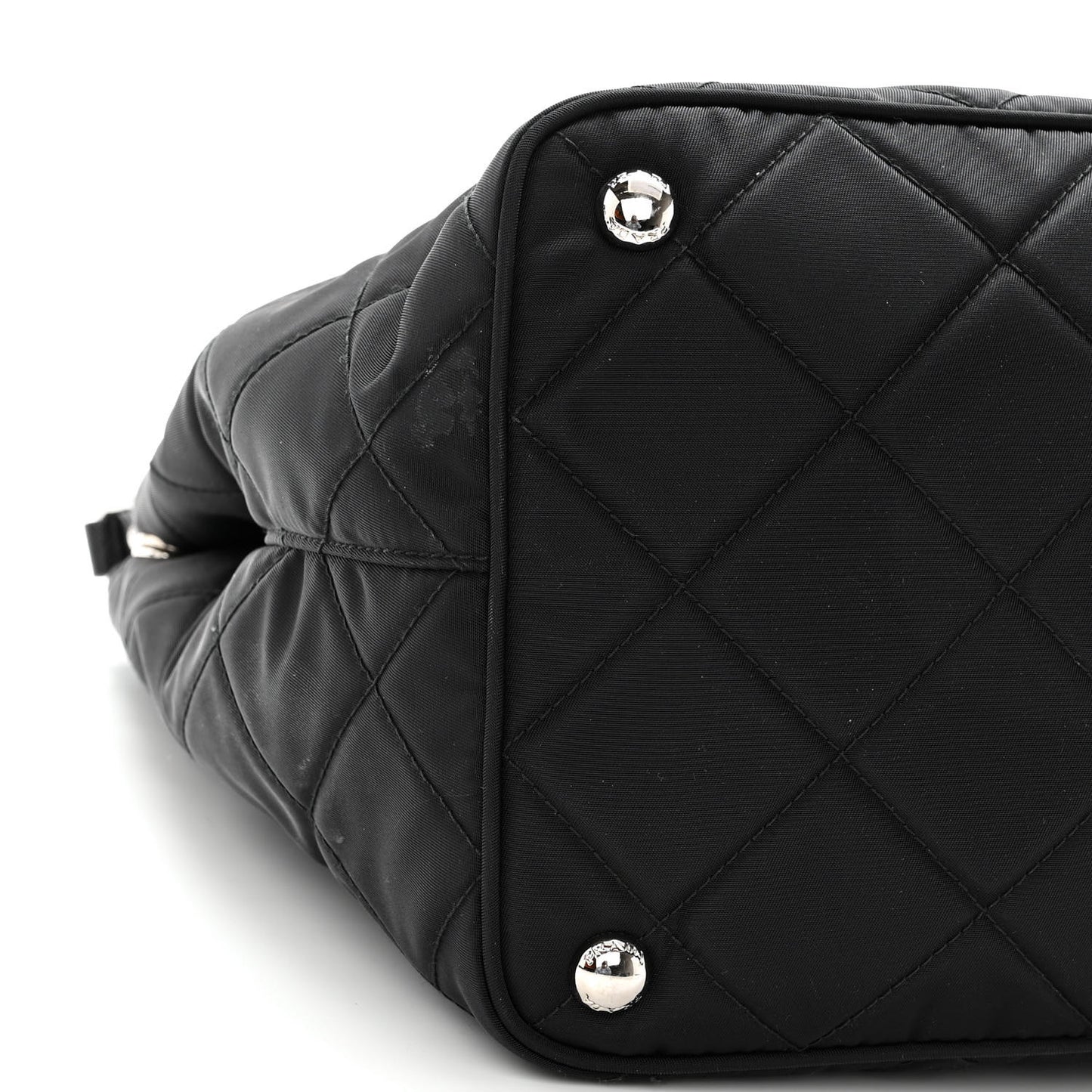 Nylon Tessuto Impuntu Quilted Tote Black