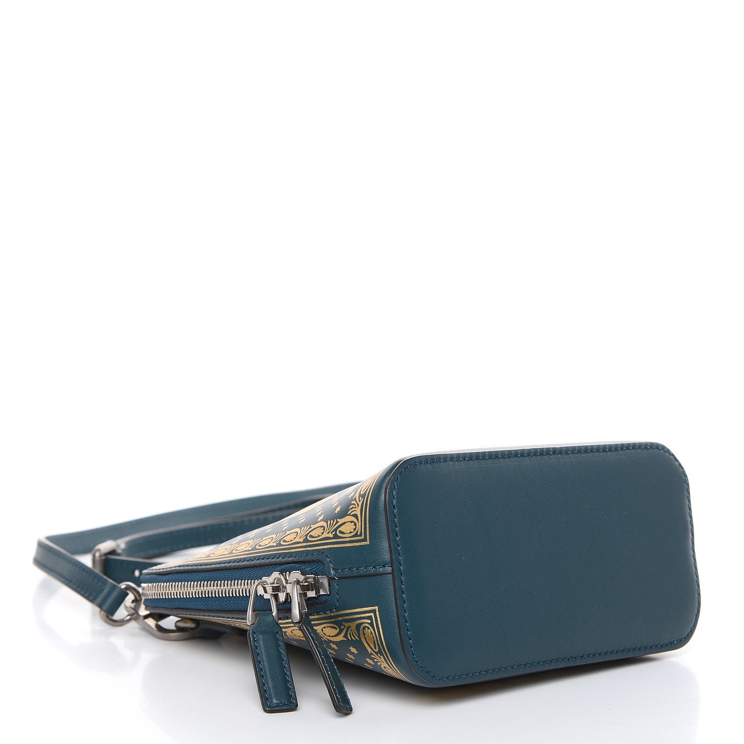 Gucci X SEGA Calfskin GUCCY Stars Mini Dome Shoulder Bag Dusty Turquoise Gold 5 of 9