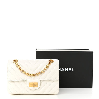 Chanel Aged Calfskin Chevron Quilted 2.55 Reissue Mini Flap White 11 of 11