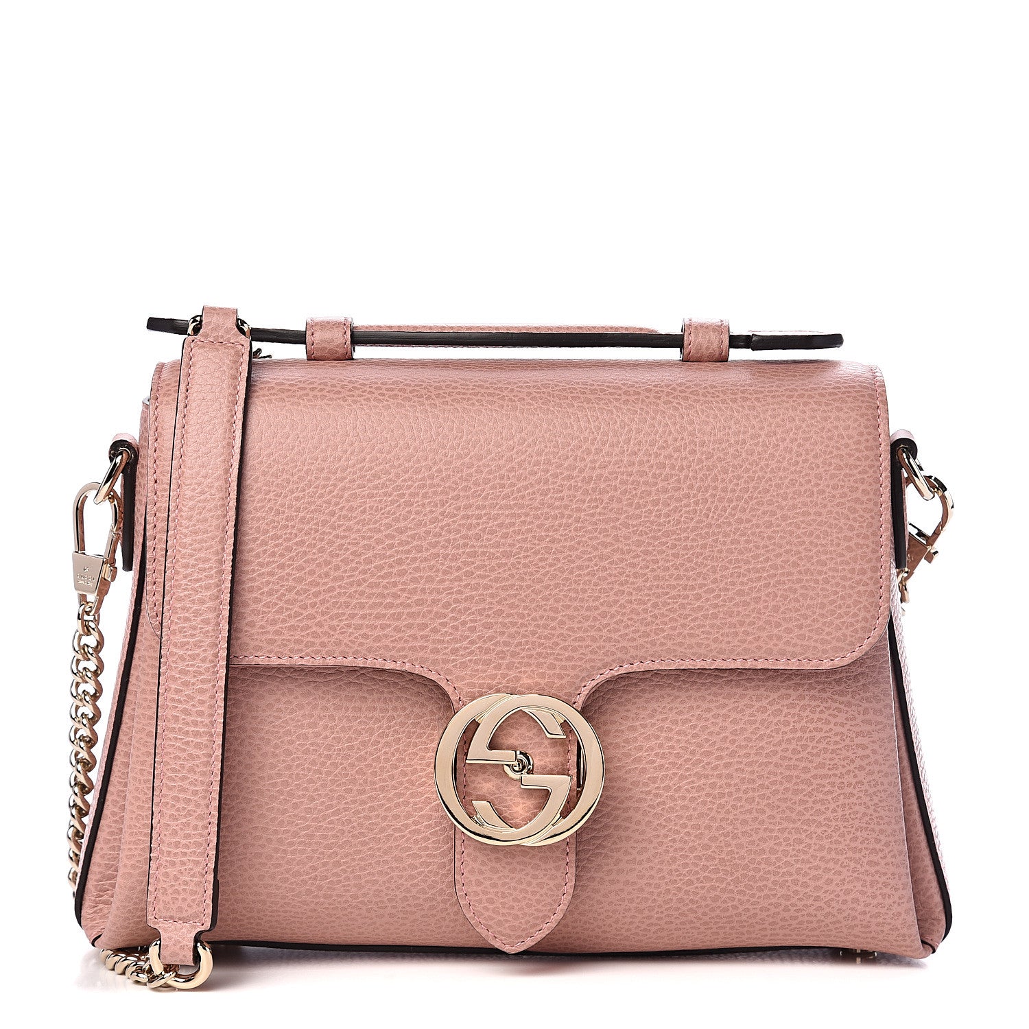 Gucci Dollar Calfskin Interlocking G Top Handle Shoulder Bag Soft Pink 1 of 9