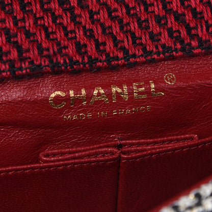 Chanel Tweed Quilted Medium Single Flap Red Black White 6 of 9
