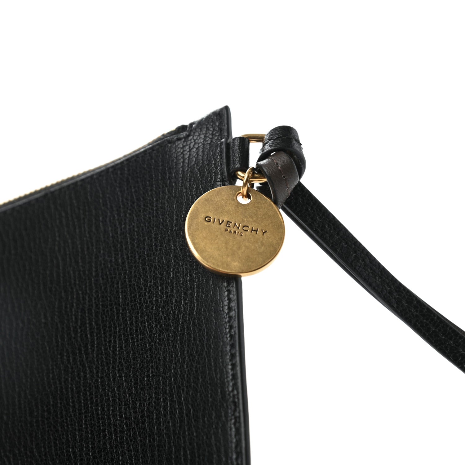 Givenchy Calfskin GV3 Wristlet Zip Card Holder Black Grey 6 of 7