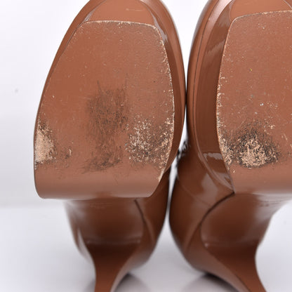 Saint Laurent Patent Tribtoo Platform Mary Jane T-Strap Pumps 39 Nude 9 of 14