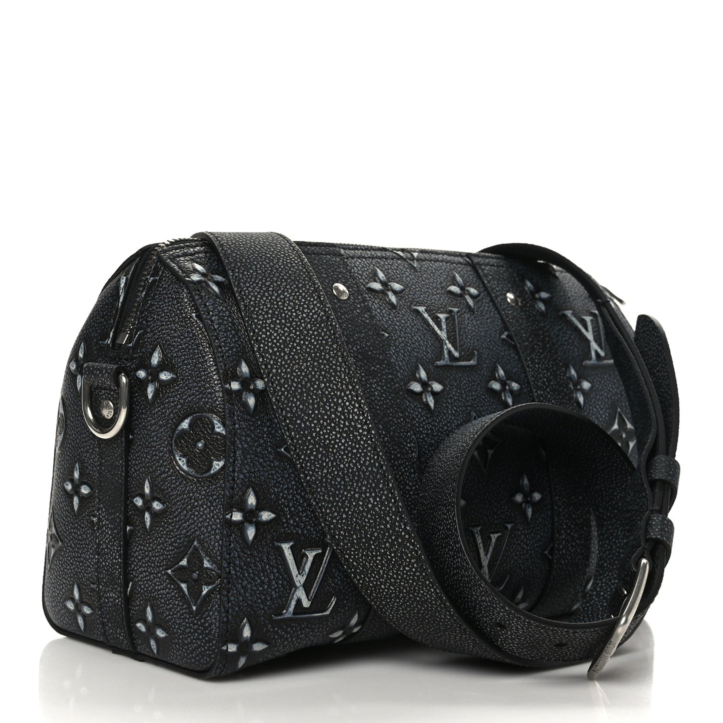 Cowhide Faded Monogram City Keepall Charcoal