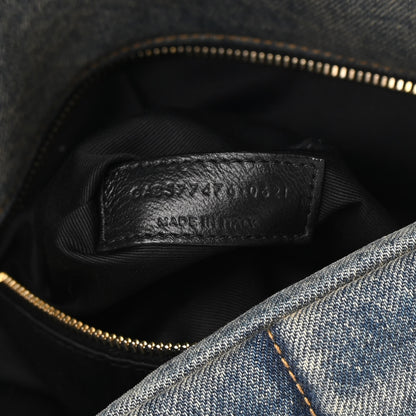 Saint Laurent Denim Quilted Small Loulou Puffer Monogram Chain Satchel Blue Cinnamon 7 of 11