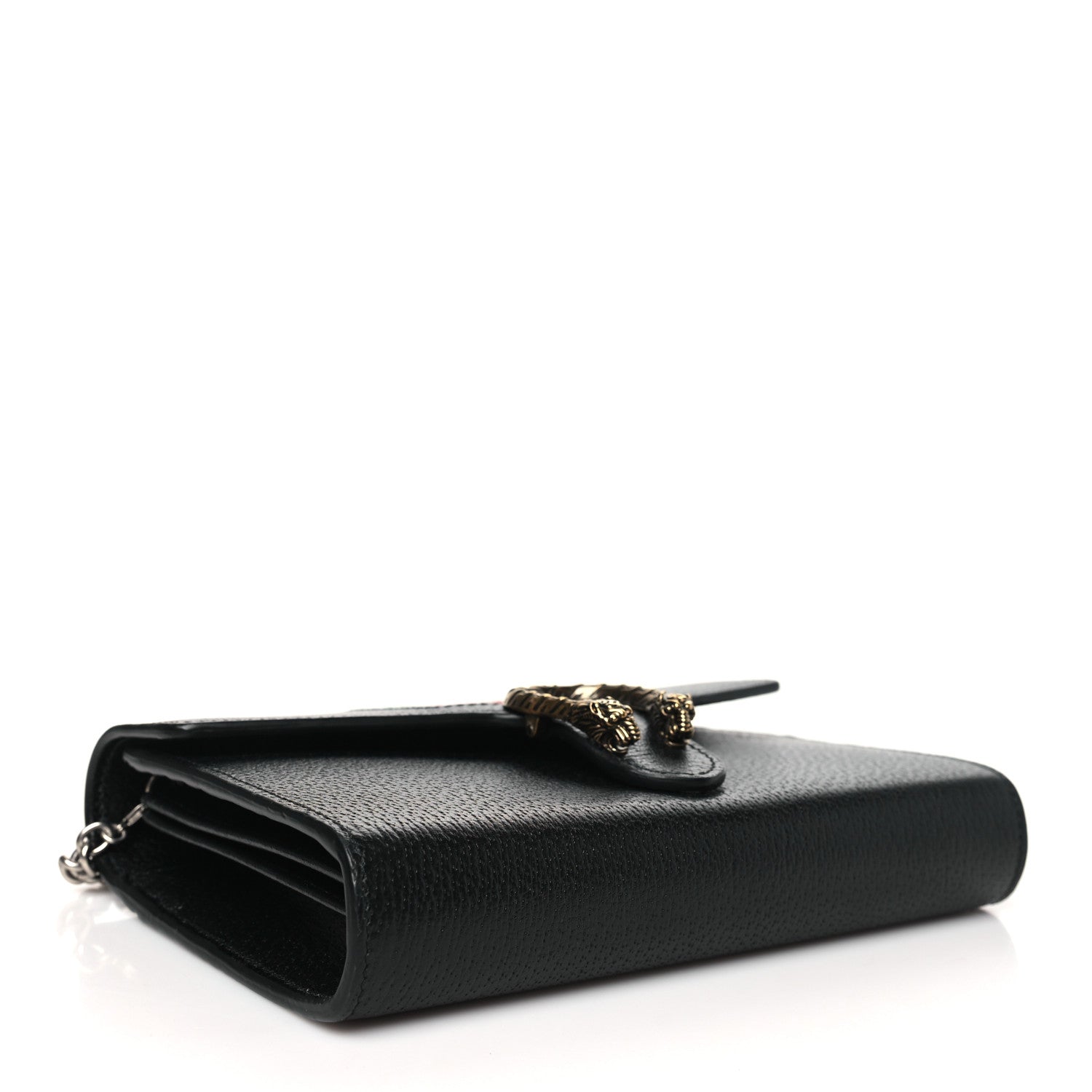 Gucci Calfskin Web Mini Dionysus Chain Wallet Black 4 of 11