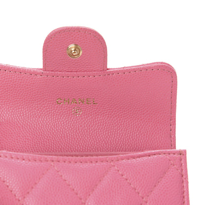Chanel Iridescent Caviar Quilted Flap Card Holder Wallet Pink 6 of 9