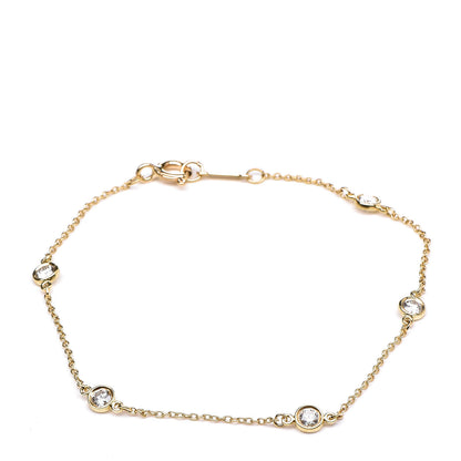 Tiffany 18K Yellow Gold Diamond .40ctw Elsa Peretti Diamonds by the Yard Station Bracelet 1 of 5