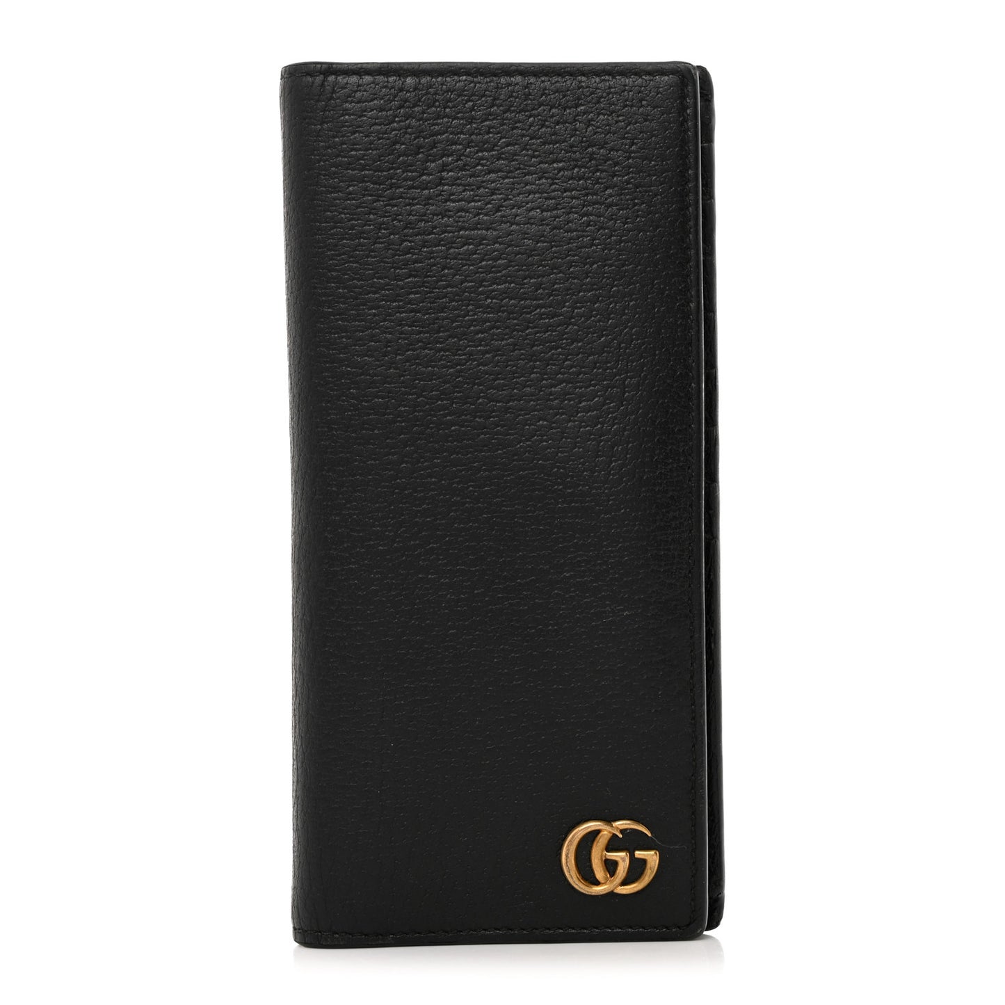 Calfskin Boar Effect GG Marmont Long Wallet Black