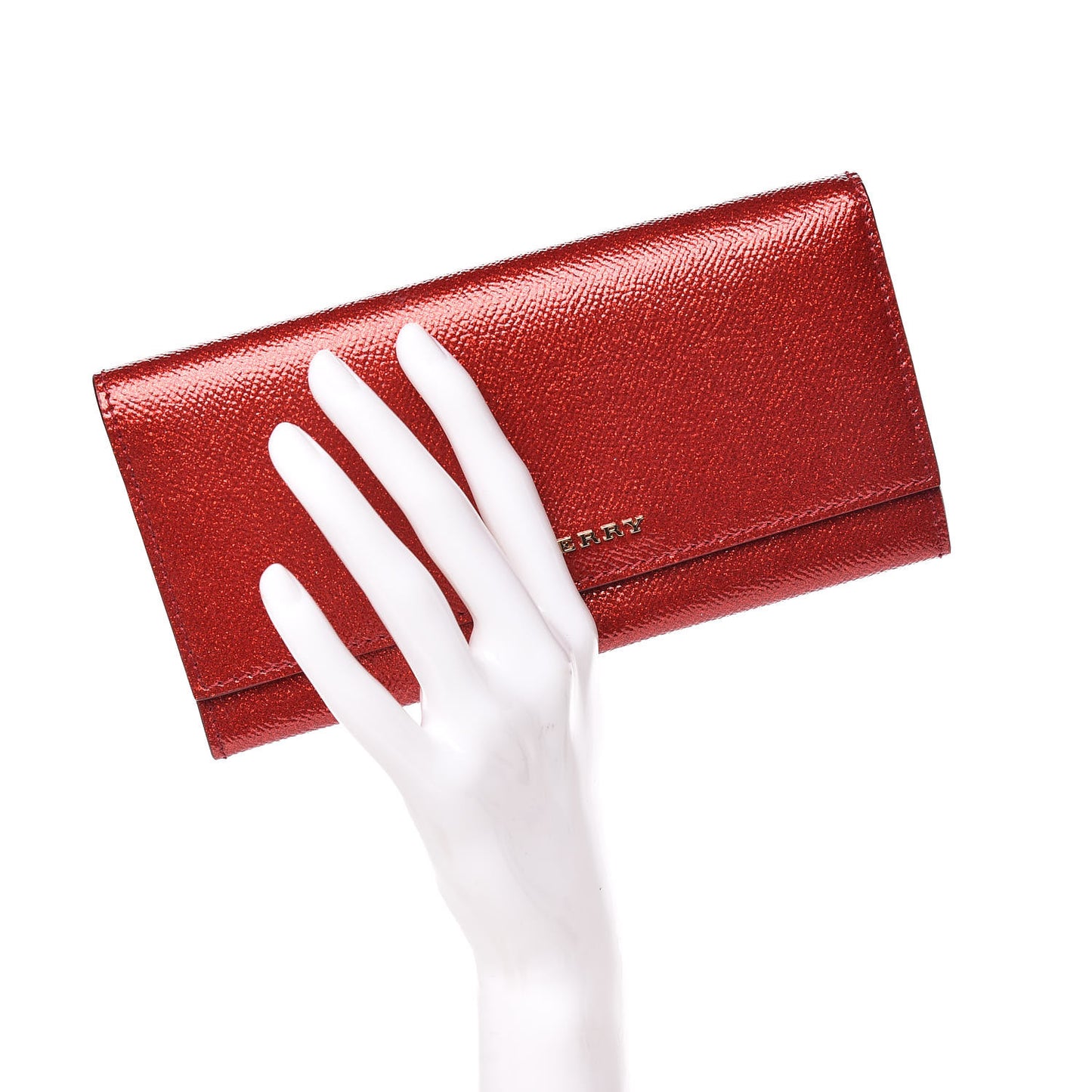 Patent Glitter Porter Continental Wallet Military Red