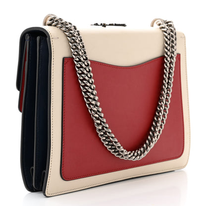 Gucci Calfskin Bee Embroidered Medium Dionysus Shoulder Bag White Blue Hibiscus Red 3 of 13
