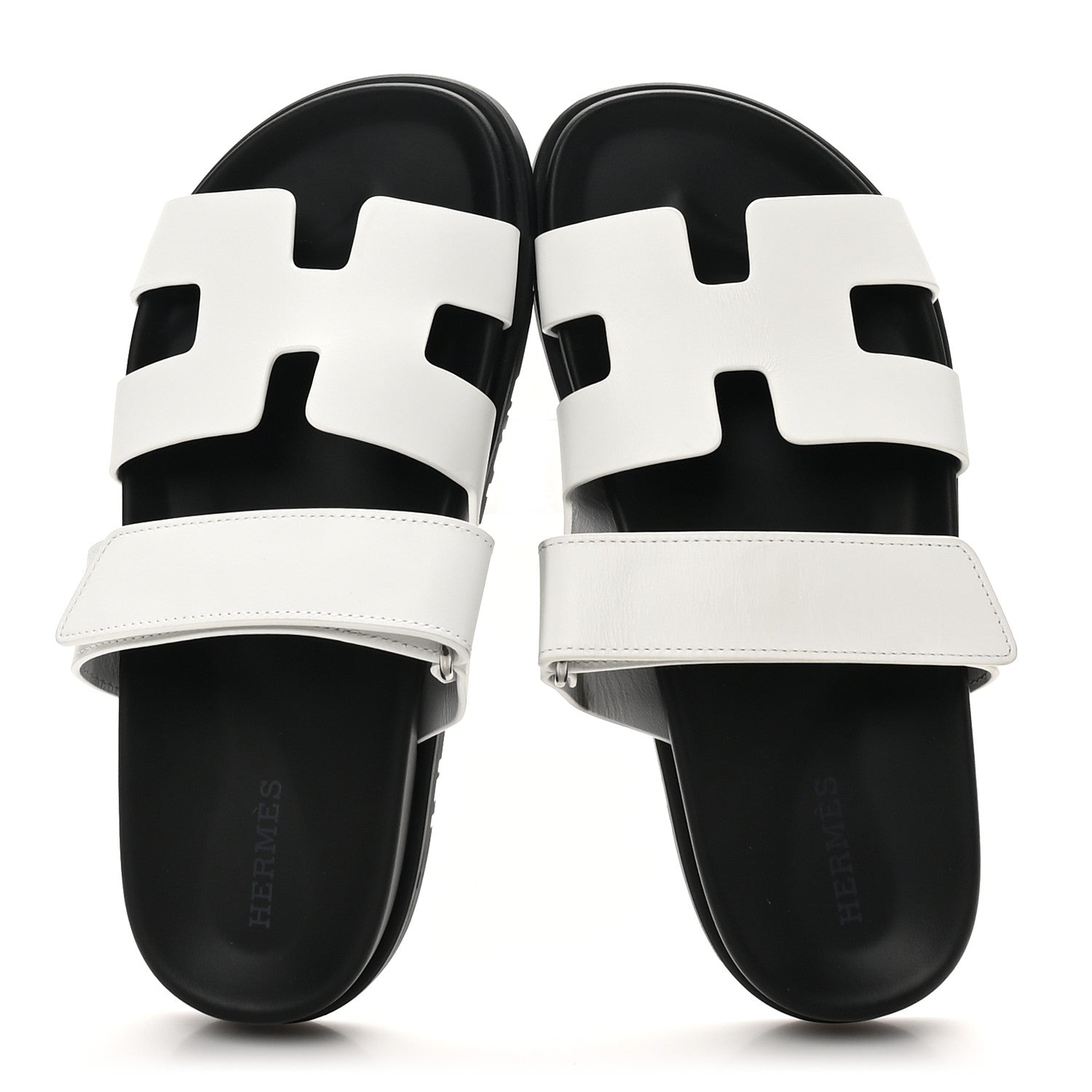 Hermes Calfskin Womens Chypre Sandals 35.5 White 2 of 8