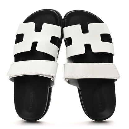 Hermes Calfskin Womens Chypre Sandals 35.5 White 2 of 8